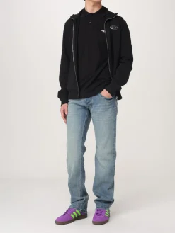 Felpa con zip Oval D Diesel in cotone