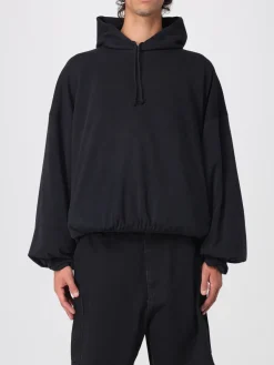 Felpa in cotone con cappuccio e maxi logo Vetements