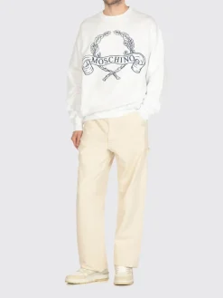 Felpa in cotone con logo Moschino Couture