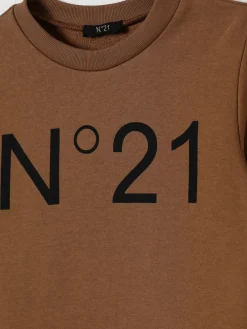 Felpa in cotone con logo N° 21