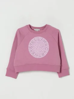 Felpa in cotone con stampa logo Stella McCartney Kids