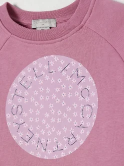 Felpa in cotone con stampa logo Stella McCartney Kids