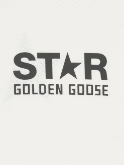 Felpa in poliestere con zip e logo Golden Goose