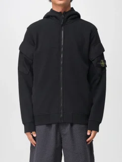 Felpa Stone Island in cotone con zip