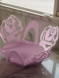 Fruttiera Rosa grande Arti E Mestieri in metallo