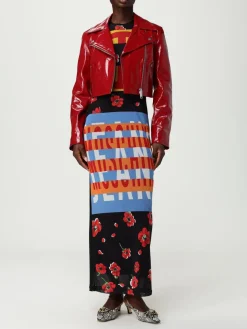 Giacca biker Moschino Jeans in pelle verniciata