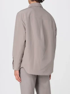 Giacca camicia con logo Emporio Armani in nylon