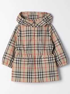Giacca con cappuccio check Burberry Kids