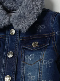 Giacca di jeans con fiocchi Monnalisa