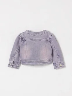 Giacca di jeans con fiori Monnalisa