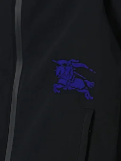 Giacca di nylon con cappuccio e logo Burberry