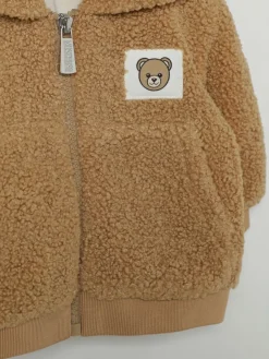 Giacca Teddy in pile con cappuccio Moschino