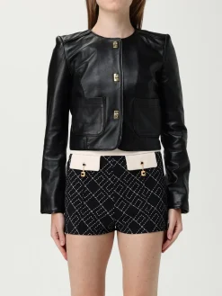 Giubbotto biker Elisabetta Franchi in pelle