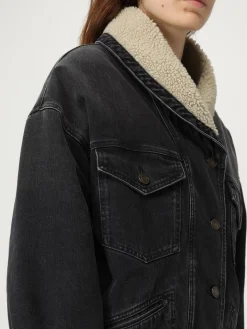 Giubbotto Isabel Marant in denim con inserti in shearling