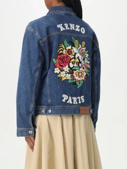 Giubbotto Kenzo in denim con stampa posteriore