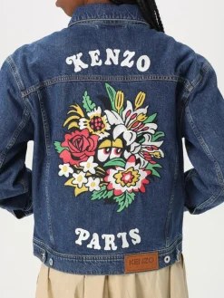 Giubbotto Kenzo in denim con stampa posteriore
