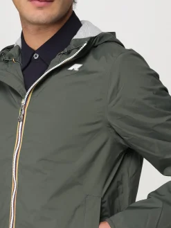 Giubbotto K-Way in nylon con cappuccio