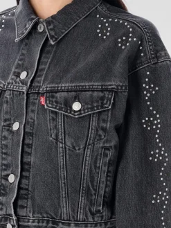 Giubbotto Levi's in denim con strass