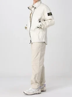 Giubbotto Lino Gommato Stone Island in tela di lino spalmata