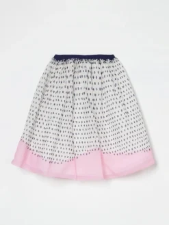 Gonna a pois smussati Mi Mi Sol in cotone e seta