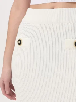 Gonna Balmain in misto viscosa con bottoni