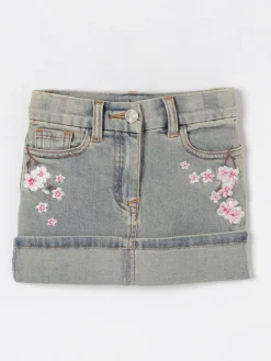 Gonna di jeans con fiori Monnalisa