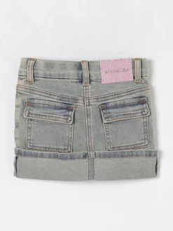 Gonna di jeans con fiori Monnalisa