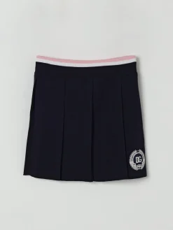 Gonna in lana vergine con logo Dolce & Gabbana