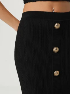 Gonna midi Balmain in maglia