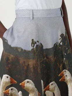 Gonna Moschino Couture in cotone con stampa grafica