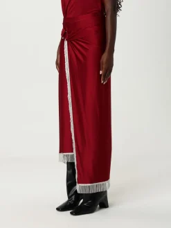 Gonna pareo in viscosa con frange Rabanne