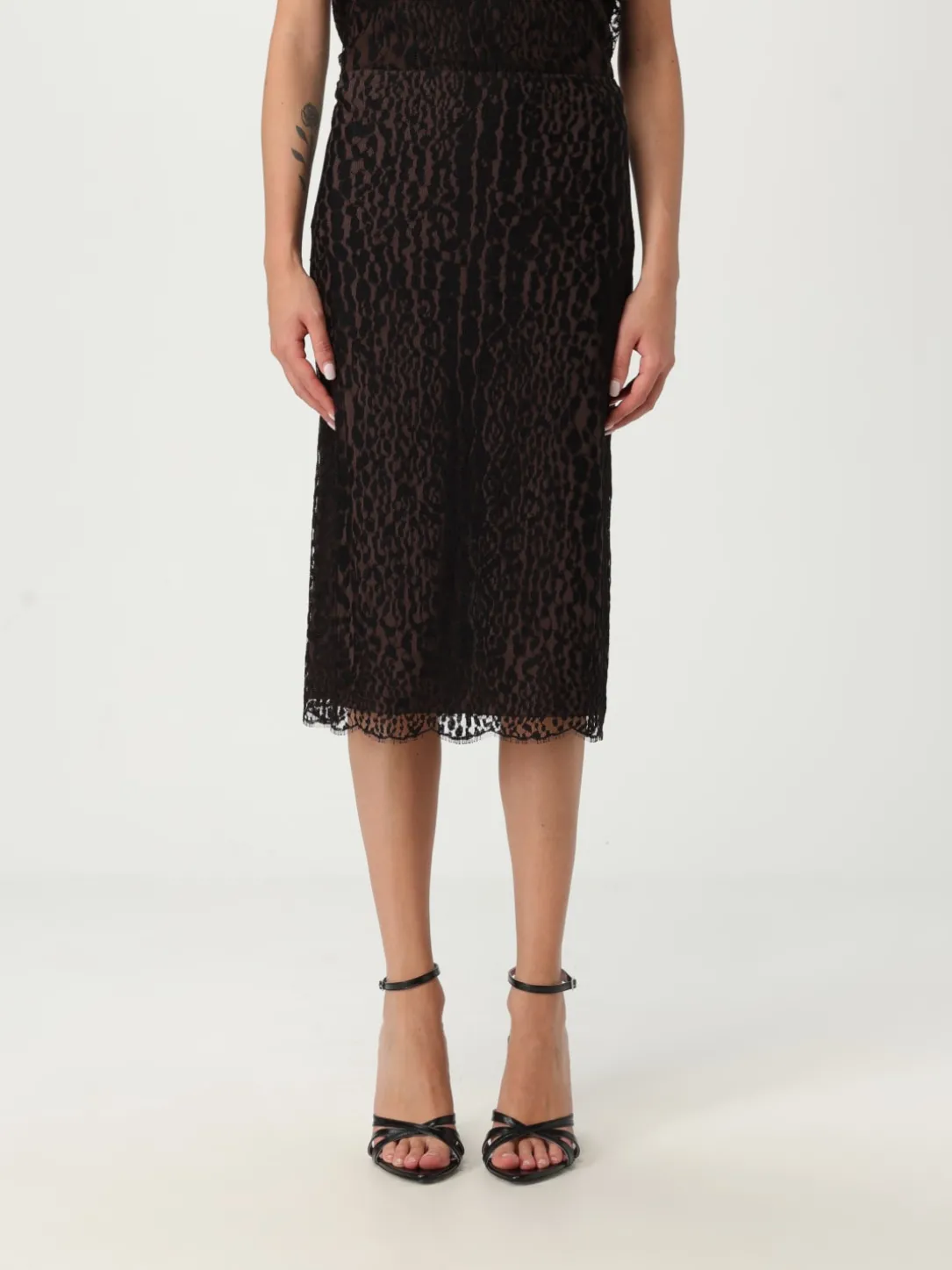 Gonna Tom Ford in misto viscosa animalier