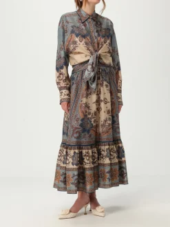 Gonna Zimmermann in seta con stampa floreale