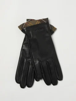 Guanti Barbour in pelle bordo check