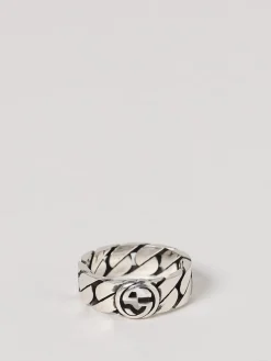 Interlocking g band ring in sterling silver - width 6mm