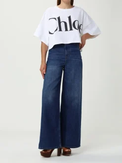 Jeans a zampa Chloé in denim