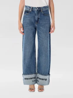 Jeans Alexander Wang in denim di cotone con risvolto