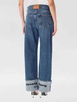 Jeans Alexander Wang in denim di cotone con risvolto