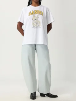 Jeans baggy AlaÏa in denim di cotone