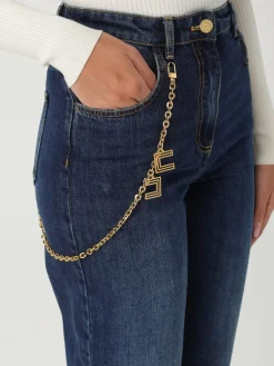 Jeans cropped Elisabetta Franchi in denim