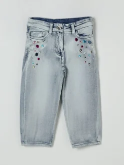 Jeans Monnalisa in denim con strass
