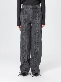 Jeans Rotate in denim con fettucce intrecciate