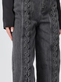 Jeans Rotate in denim con fettucce intrecciate