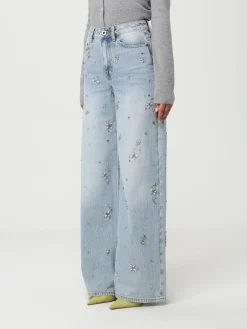 Jeans Self-Portrait in denim con strass