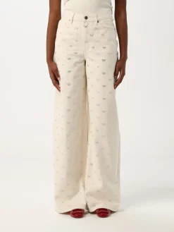 Jeans Self-Portrait in denim con fiocchi di strass