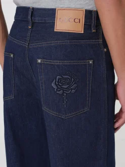 Jeans wide leg Gucci in denim