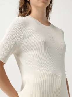 Maglia a coste in seta e cotone FF Fendi