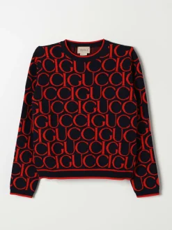 Maglia a girocollo con logo all-over Gucci