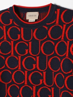Maglia a girocollo con logo all-over Gucci