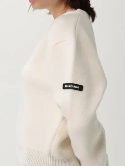Maglia a girocollo con logo Balenciaga in lana